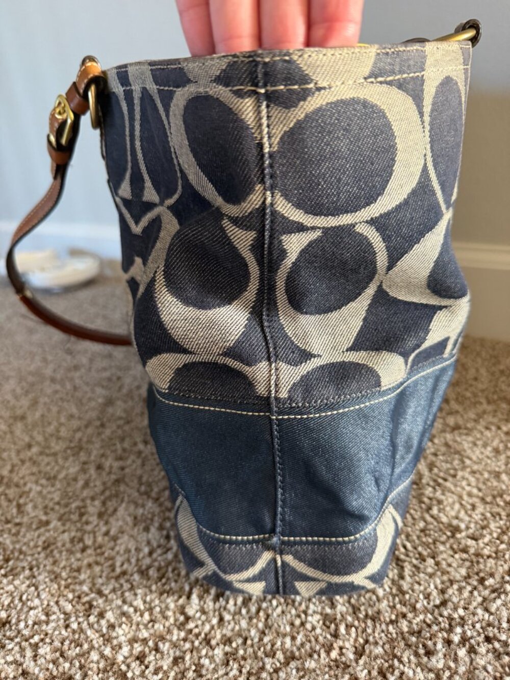 Coach C Denim Tote - Picture 2 of 8